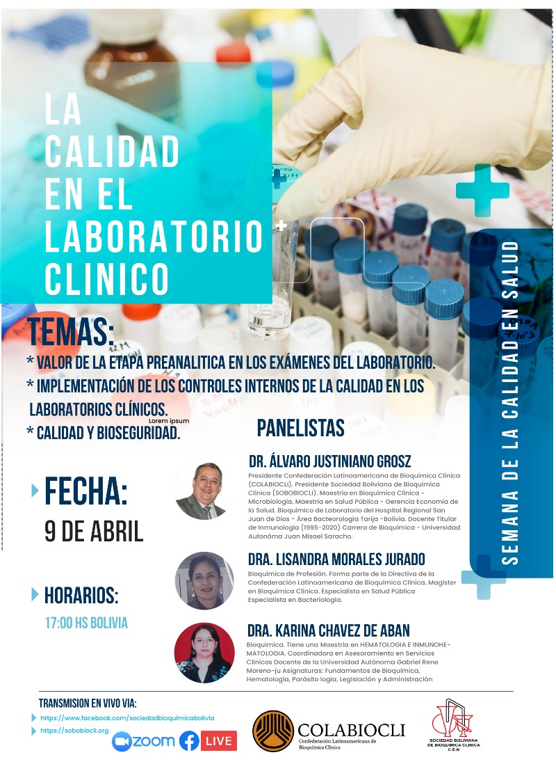 WEBINAR LA CALIDAD EN EL LABORATORIO CLINICO