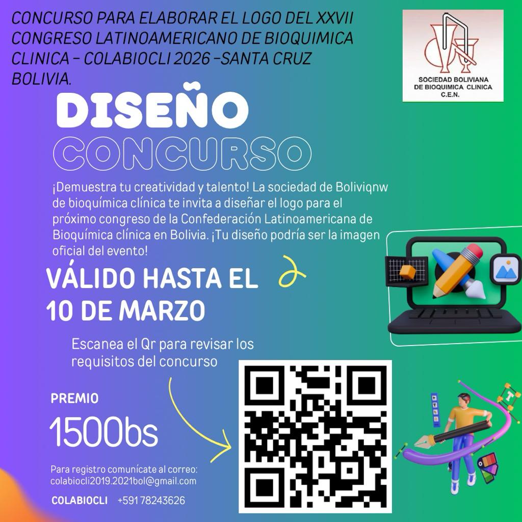 Concurso de Diseño de Logo para el XXVII Congreso Latinoamericano de Bioquímica Clínica – COLABIOCLI 2026