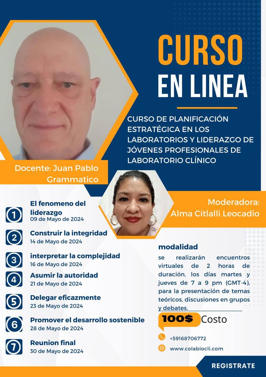 Curso de Planificación Estratégica en los Laboratorios y Liderazgo de Jóvenes Profesionales de Laboratorio Clínico 2024