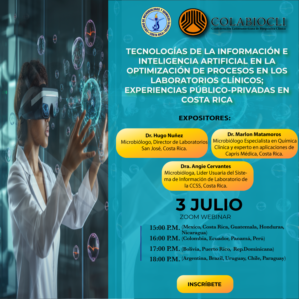 Webinar: Tecnologías de la Información e Inteligencia Artificial en la Optimización de los Laboratorios Clínicos.